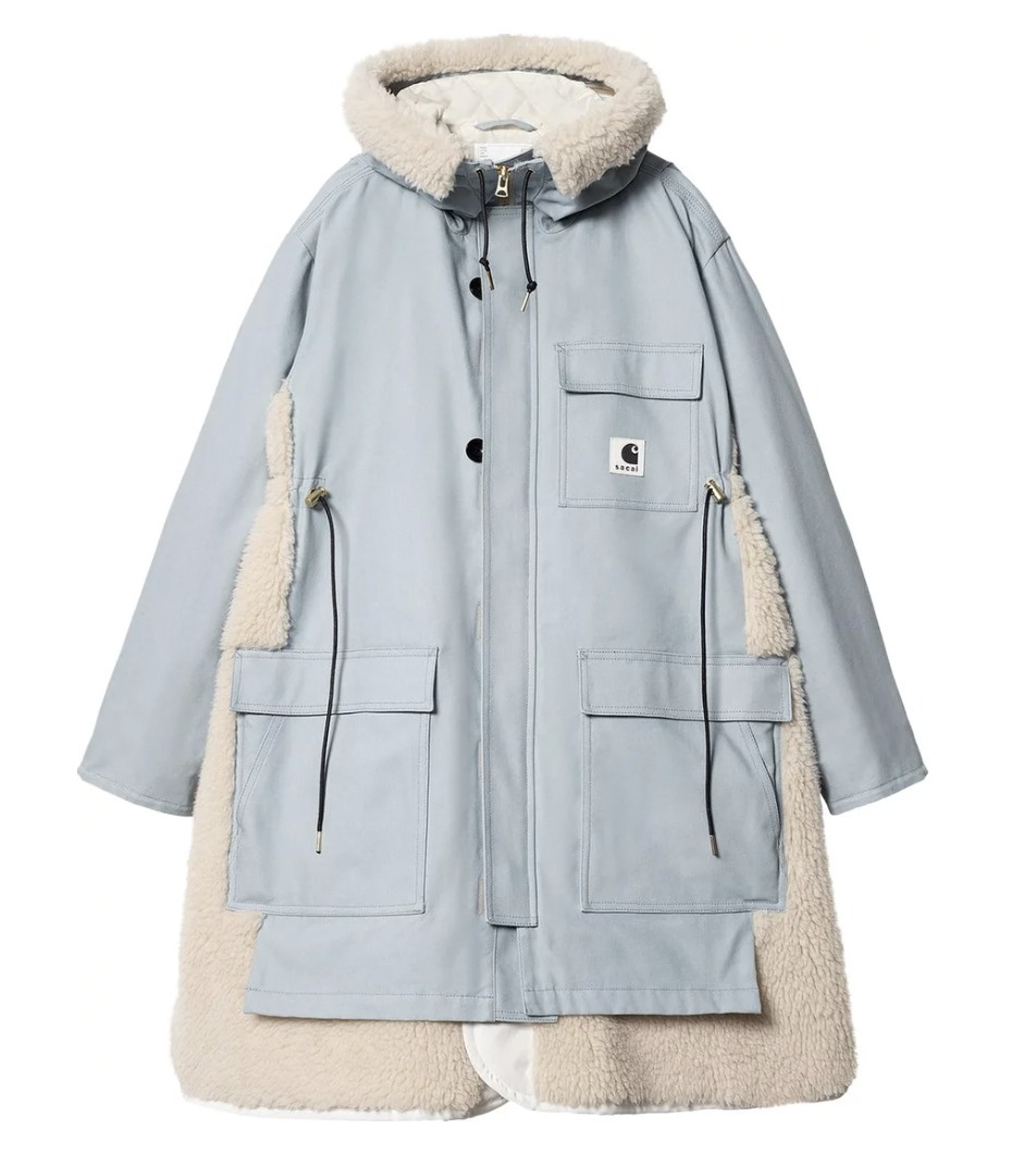 sacai × Carhartt コラボ☆ 暖か もこもこフーディー付きコート