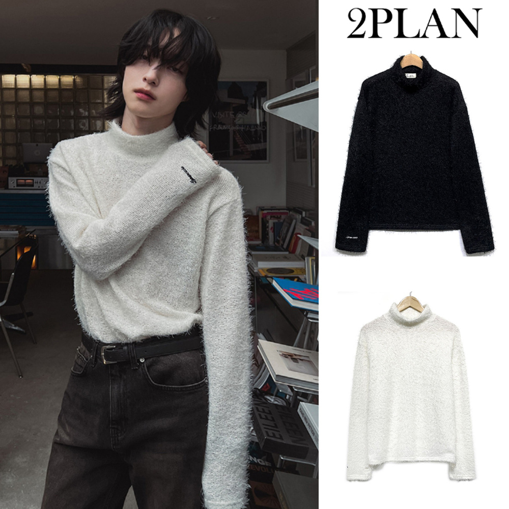 【2plan】23FW★ [MADE] Angora embroidery warmer polar tee