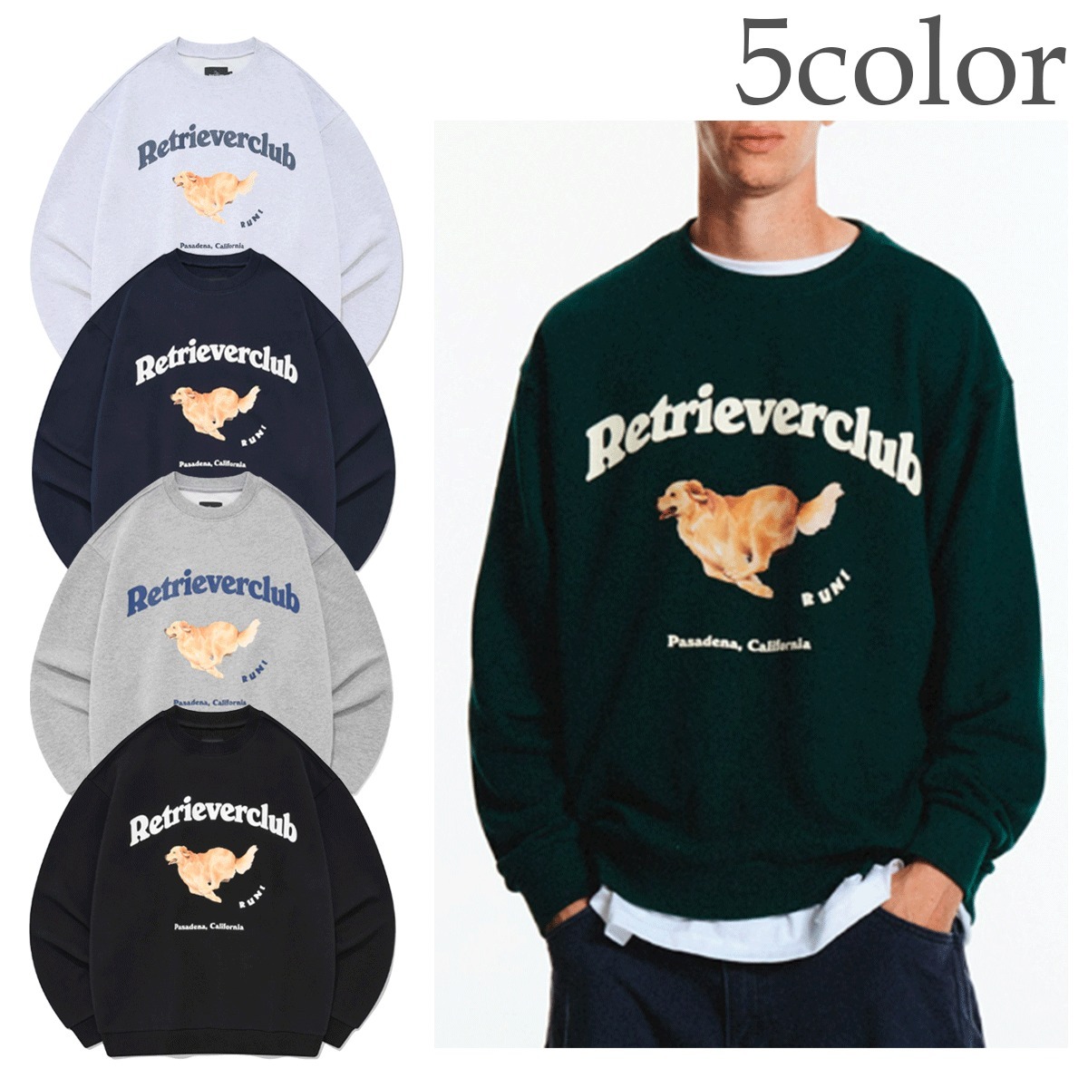 RETRIEVER CLUB RUNNING RETRIEVER CREWNECK 起毛 XK227