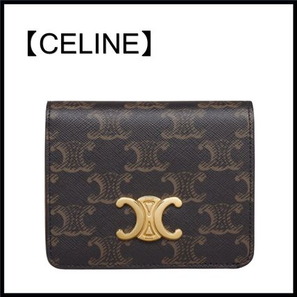 CELINE Folding Wallets TRIOMPHE COMPACT WALLET in Triomphe Canvas