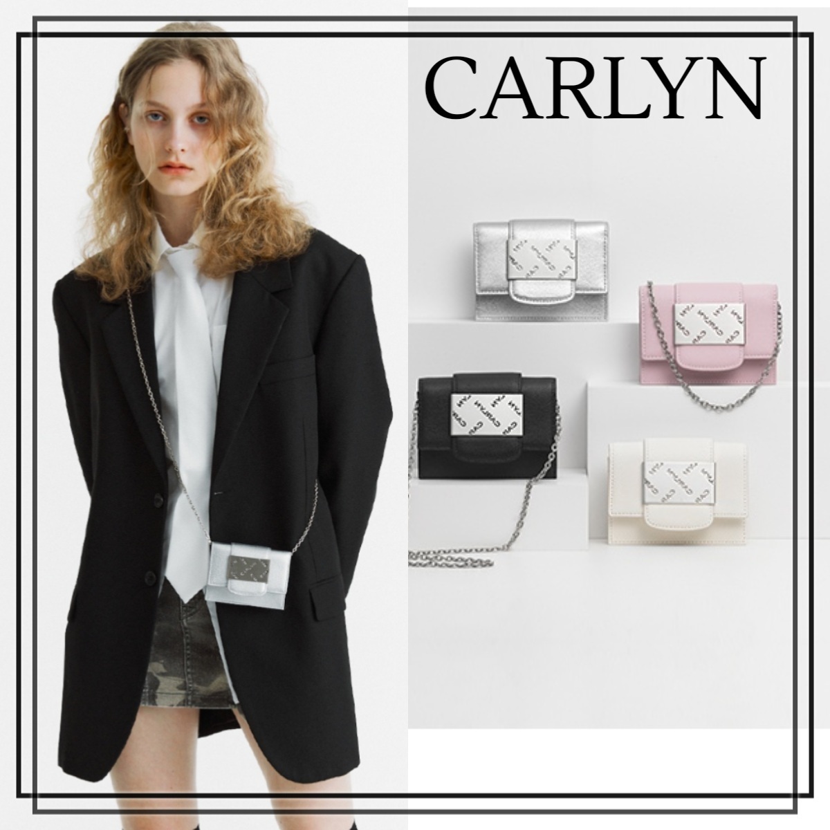 CARLYN Poze Chain Wallet (4colors) W73301010 Korea