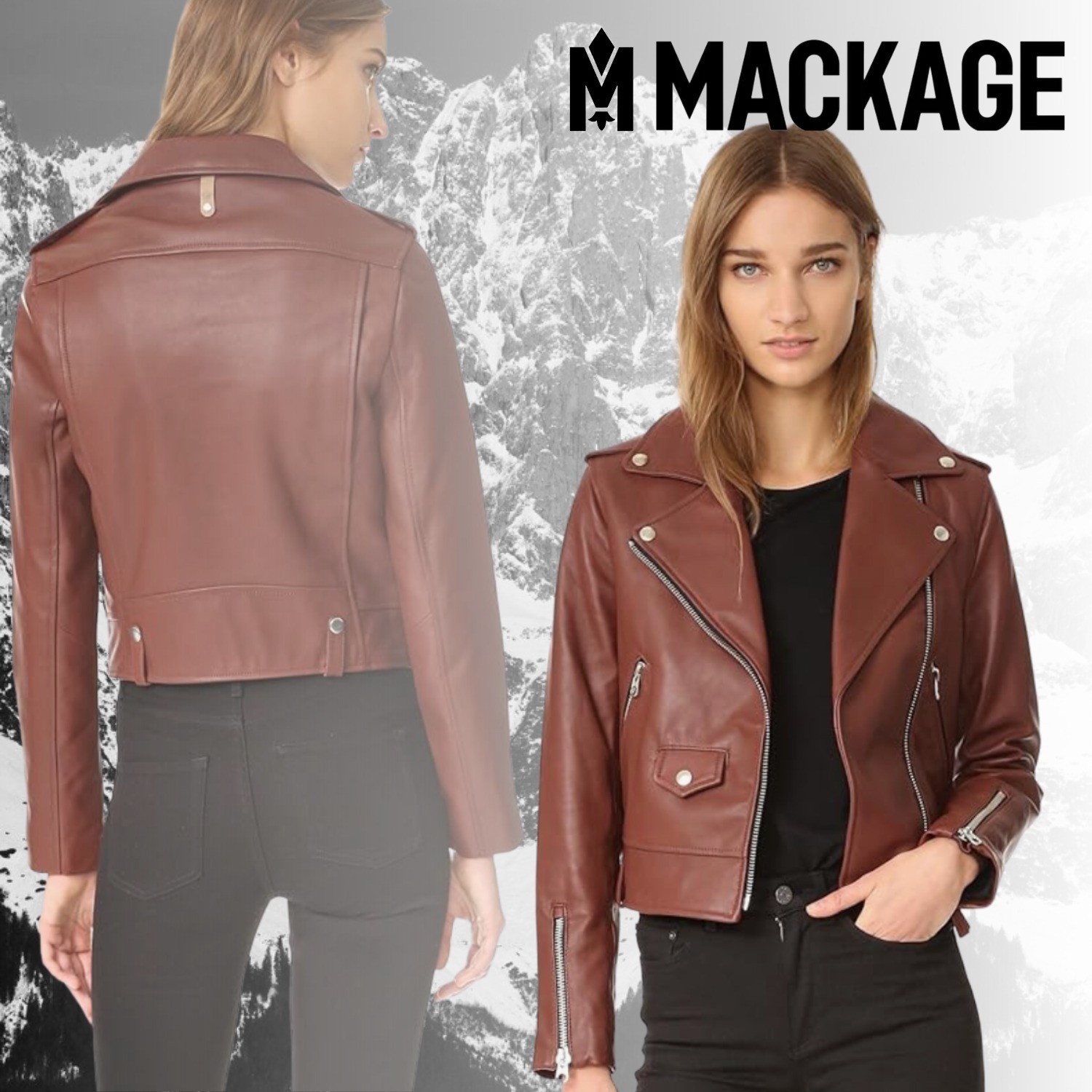 MACKAGE マッカージュ Baya-R Leather ライダースジャケット
