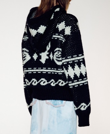 TheOpen Product ROSE & DEER JACQUARD KNIT JACKET BFT021