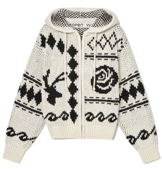 ジャケット TheOpen Product ROSE & DEER JACQUARD KNIT JACKET BFT021 TheOpen Product ROSE & DEER JACQUARD KNIT JACKET BFT021
