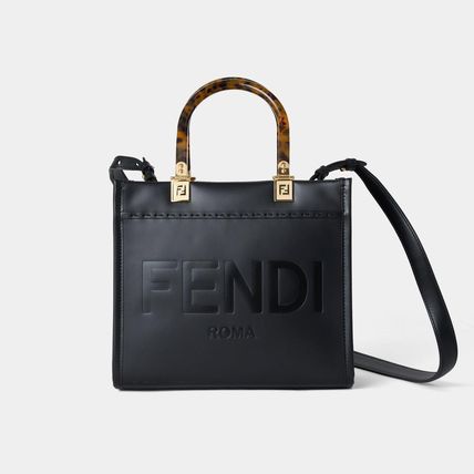 FENDI Totes Casual Style Blended Fabrics 2WAY Leather Elegant Style