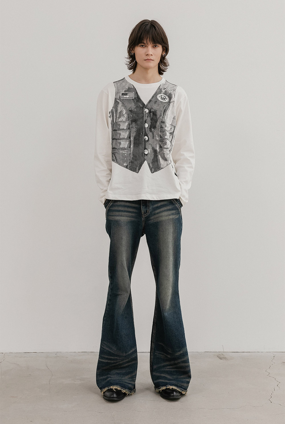 ●ESC STUDIO● vest ロングスリーブ Tシャツ (2色) ○ESC STUDIO○ vest ロングスリーブ Tシャツ (2色) (ESC STUDIO