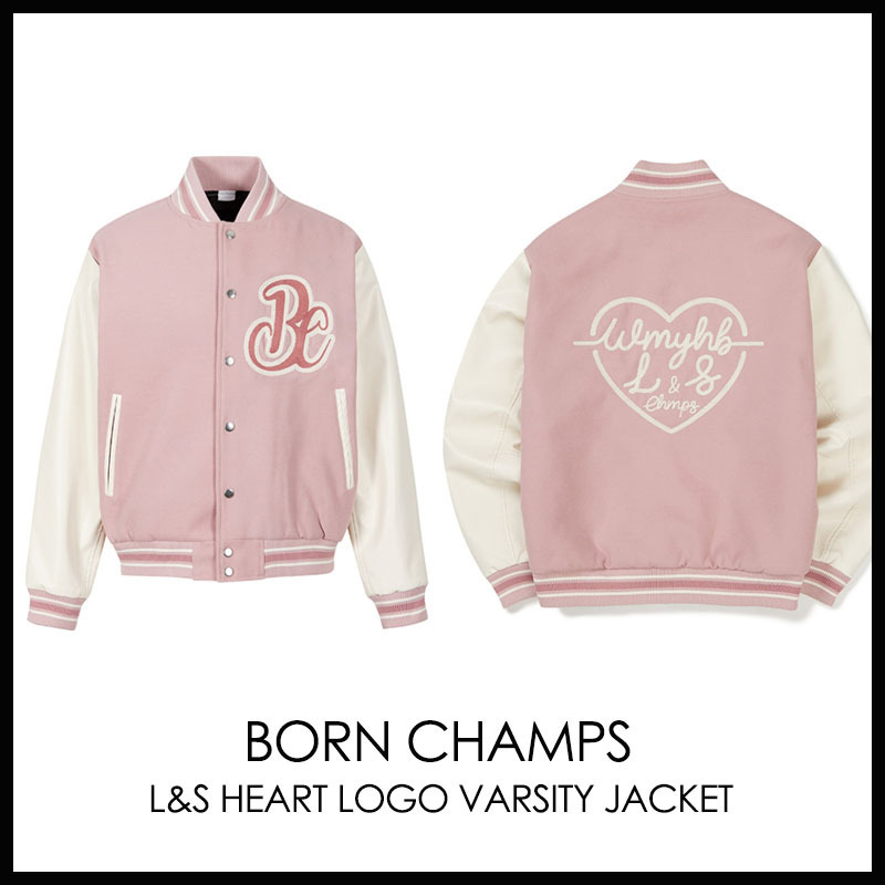 ★BORN CHAMPS★L&S HEART LOGO VARSITY JACKET