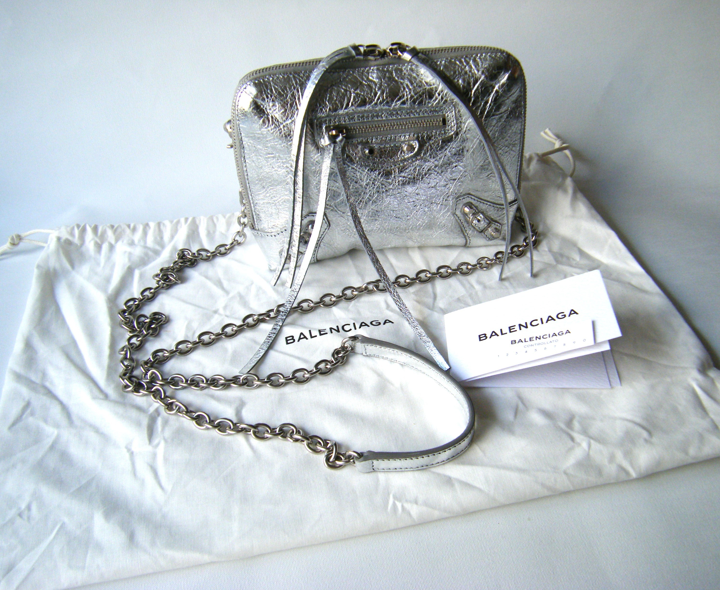 Balenciaga☆Classic Reporter XS シルバー チェーン ミニバッグ
