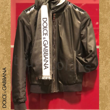 Dolce & Gabbana Biker Nylon Blended Fabrics Street Style Plain Leather Logo