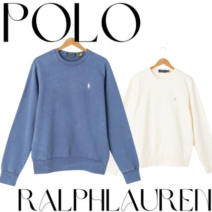 POLO RALPH LAUREN Hoodies & Sweatshirts Crew Neck Long Sleeves Plain Cotton Logo