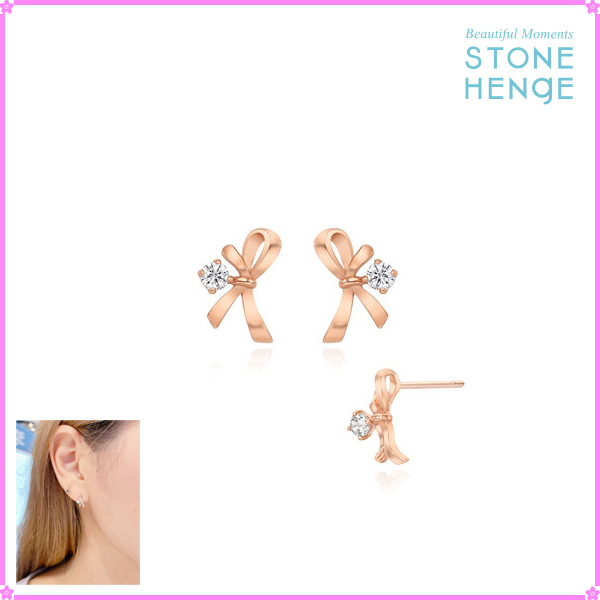 【STONEHENgE】Silver Material Ribbon Earrings SC1792〜ピアス