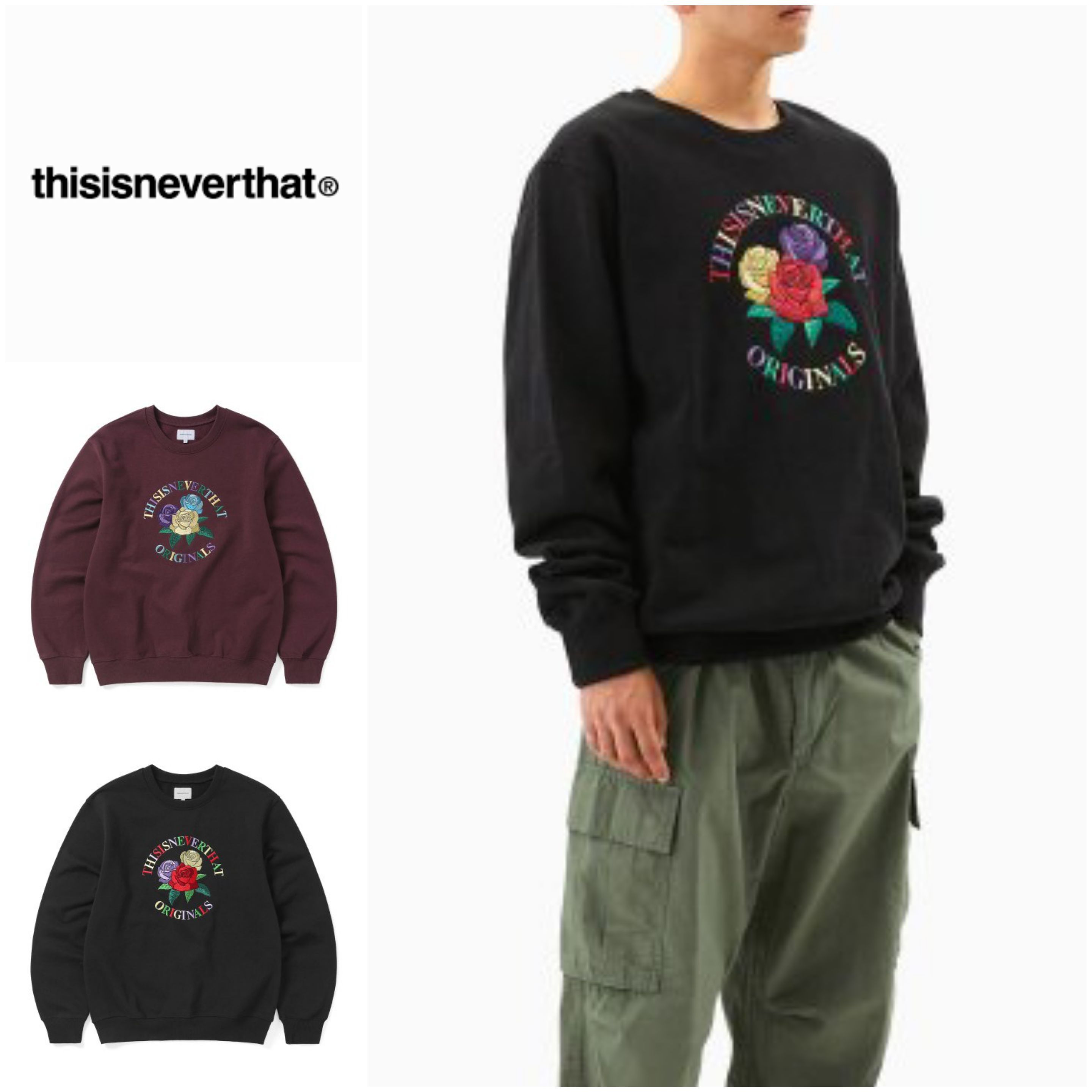 さらに100円引き◆thisisneverthat◆ローゼズ クルーネック