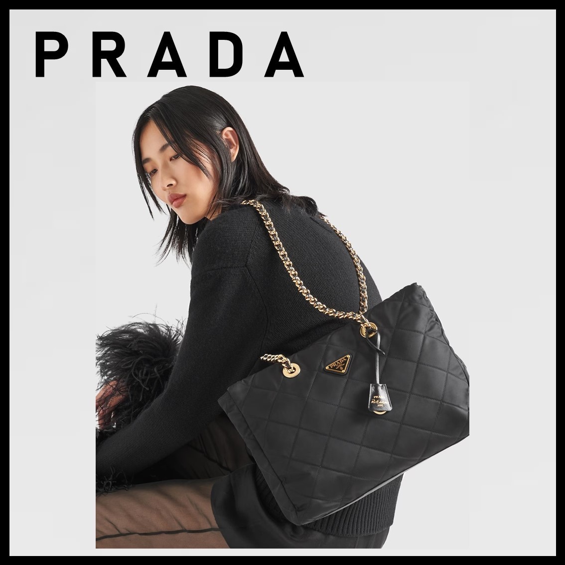直営店☆PRADA Re-Edition 1995 Re-Nylonチェーン ラージバッグ