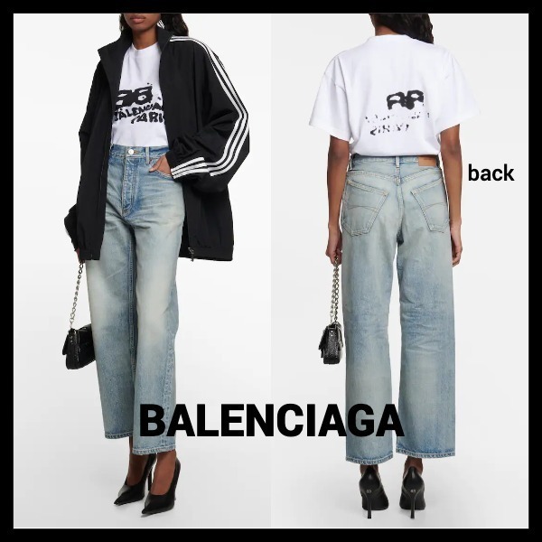 送料関税込み★Balenciaga★ハイライズ ワイドレッグ ジーンズ