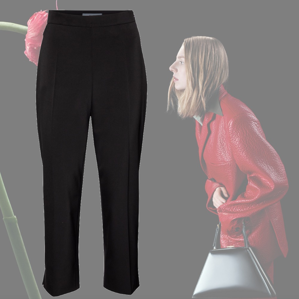 【希少】PRADA High-rise cropped pants クロップドパンツ 黒