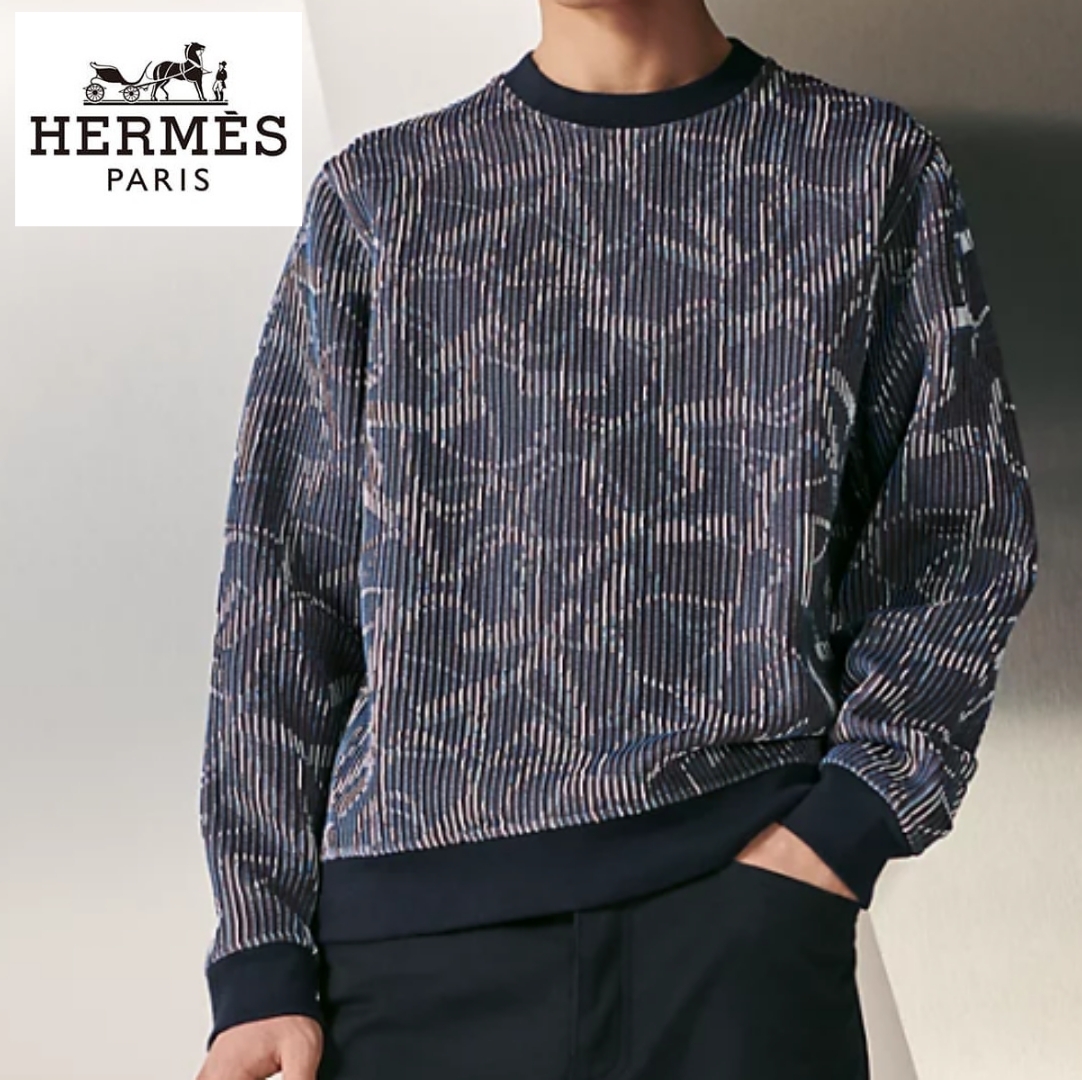 【お洒落☆大人気】HERMES ラウンドネックスウェットシャツ HERMES 】おしゃれにキマる◎ラウンドネックスウェットシャツ
