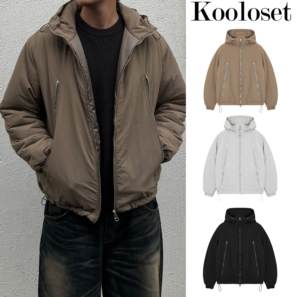 【KOOLOSET】[6oz] Coal Zipper Hood Padding