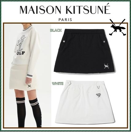 MAISON KITSUNE More Skirts Street Style Plain Logo Skirts