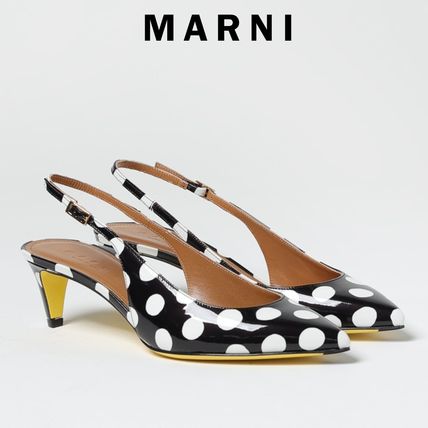 MARNI More Sandals Dots Casual Style Street Style Leather Pin Heels