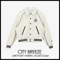 【CITY BREEZE】LINE POINT VARSITY JACKET UNISEX