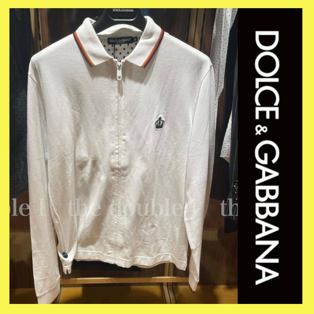 Dolce & Gabbana ストライプ シルク コットン ポロシャツ DOLCE&GABBANA - ストライプ・シルク・ポロシャツ をオンライン