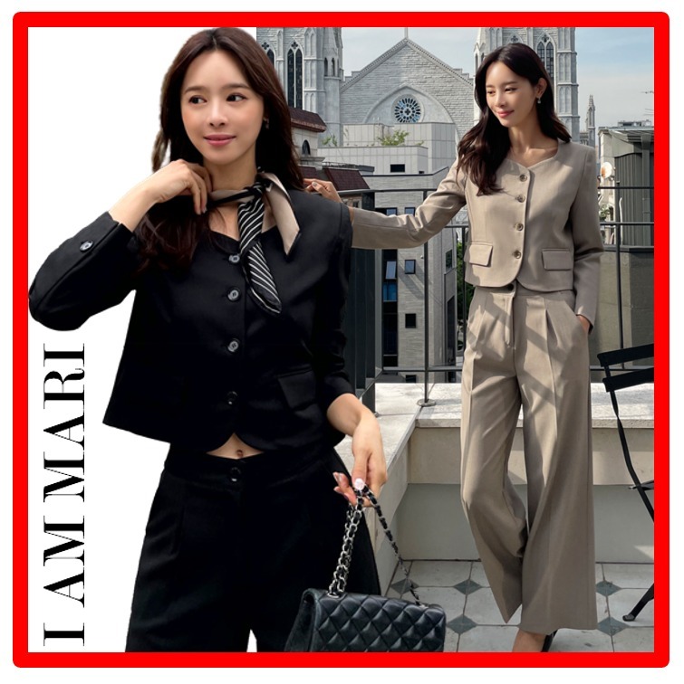 ☆韓国の人気☆【I AM MARI】☆Leana Jacket Pants Se.t☆