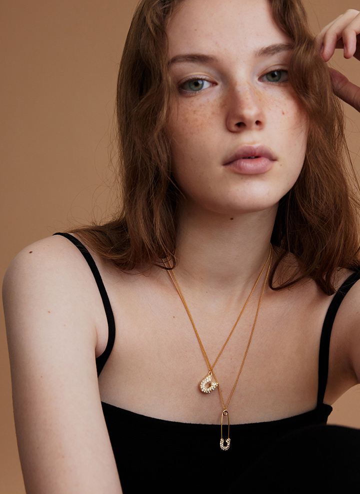 ネックレス・ペンダント VINTAGE HOLLYWOOD Crystal Clip Slice Necklace BMR677 VINTAGE HOLLYWOOD】Crystal Clip Slice Necklace〜ネックレス