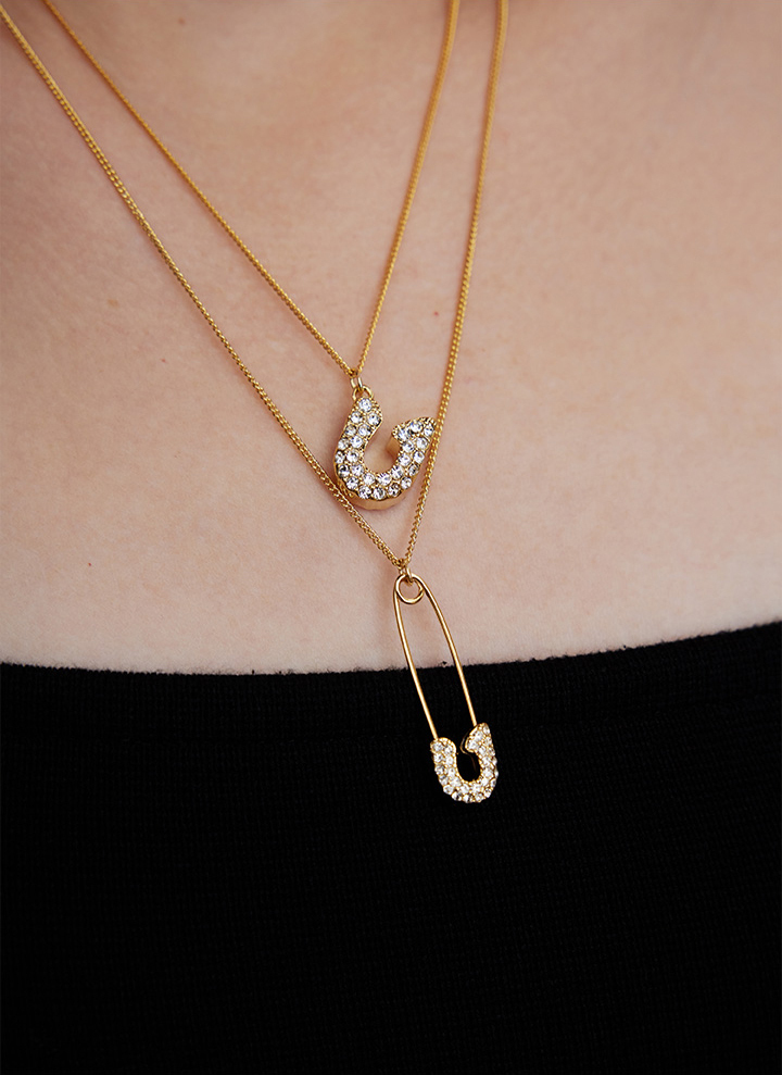 ネックレス・ペンダント VINTAGE HOLLYWOOD Crystal Clip Slice Necklace BMR677 VINTAGE HOLLYWOOD】Crystal Clip Slice Necklace〜ネックレス