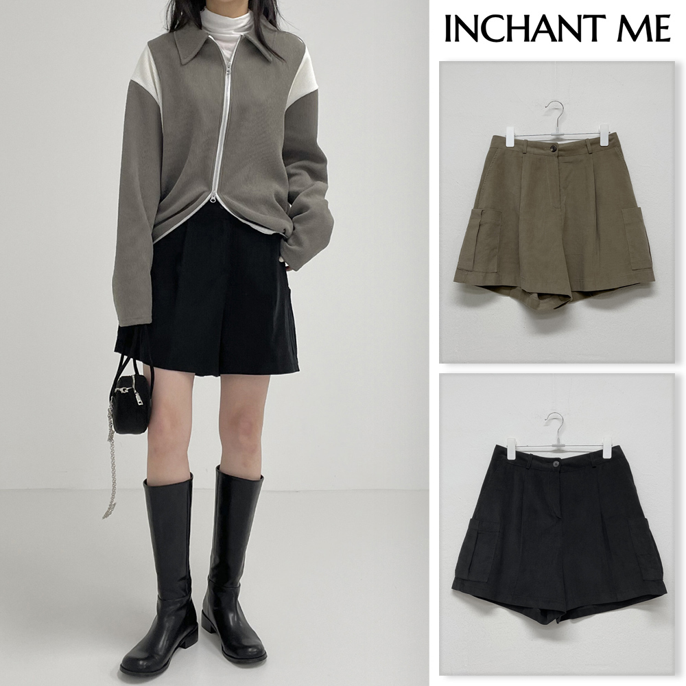 【INCHANT ME】Cargo corduroy half-length pants