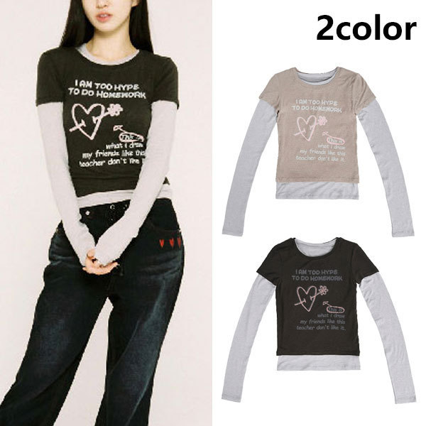 Tシャツ・カットソー AEAE TOMBOY LAYERED L/S BNA131
