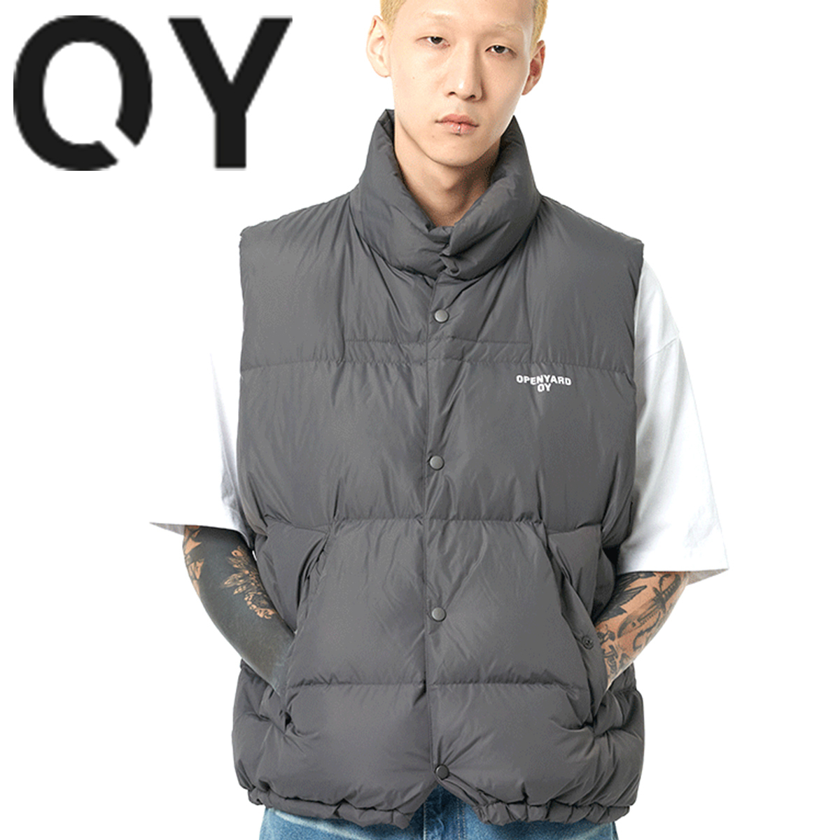 ★OY★B.C DOWN VEST-CHACOAL GREY★正規品/韓国直送料込/人気