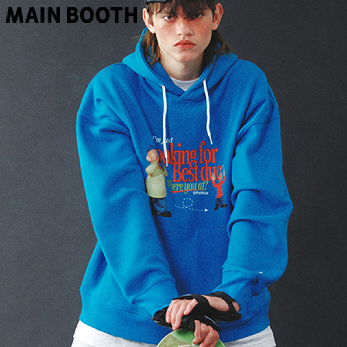 ★MAINBOOTH★[Pat&Mat] Best Duo Hood T-shirt(BLUE)★正規品