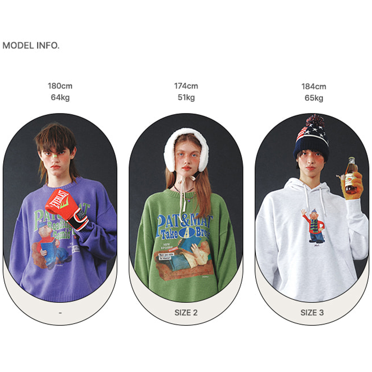 ★MAINBOOTH★[Pat&Mat] BFF Sweater(PLUM)★正規品/直送料込 ☆MAINBOOTH☆[Pat&Mat] BFF Sweater(PLUM)☆正規品/直送料込