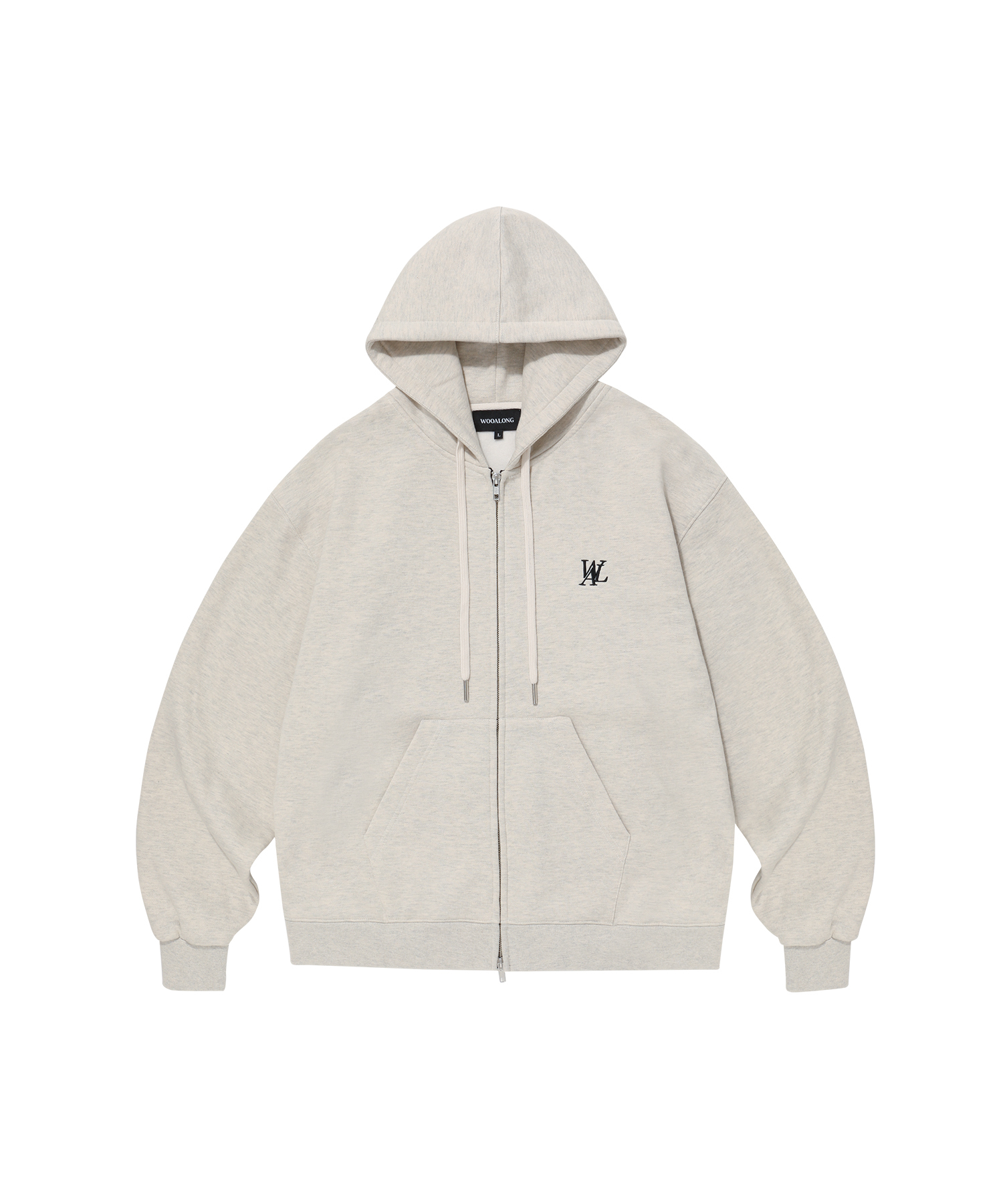 【WOOALONG】★韓国大人気★Signature hood zip-up (起毛) WOOALONG】☆韓国大人気☆Signature hood zip-up (WOOALONG