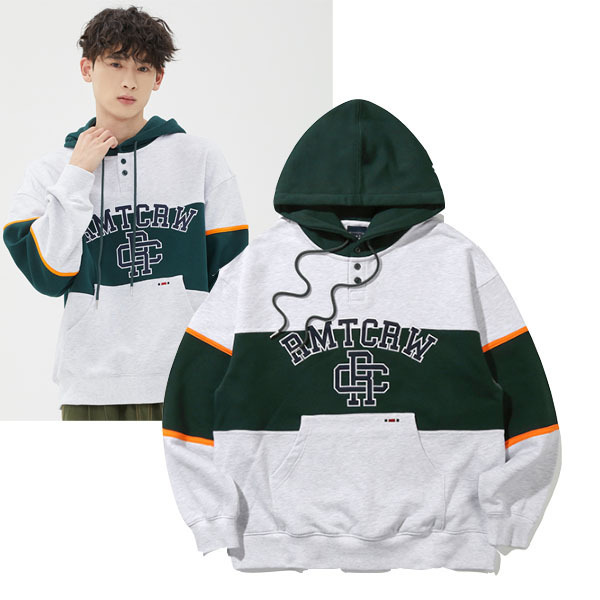 ROMANTIC CROWN★Unisex★OUT FONT LOGO HOODIE_2色 ROMANTIC CROWN☆XL size 即発送☆RMTCRW CLUB BUTTON HOODIE