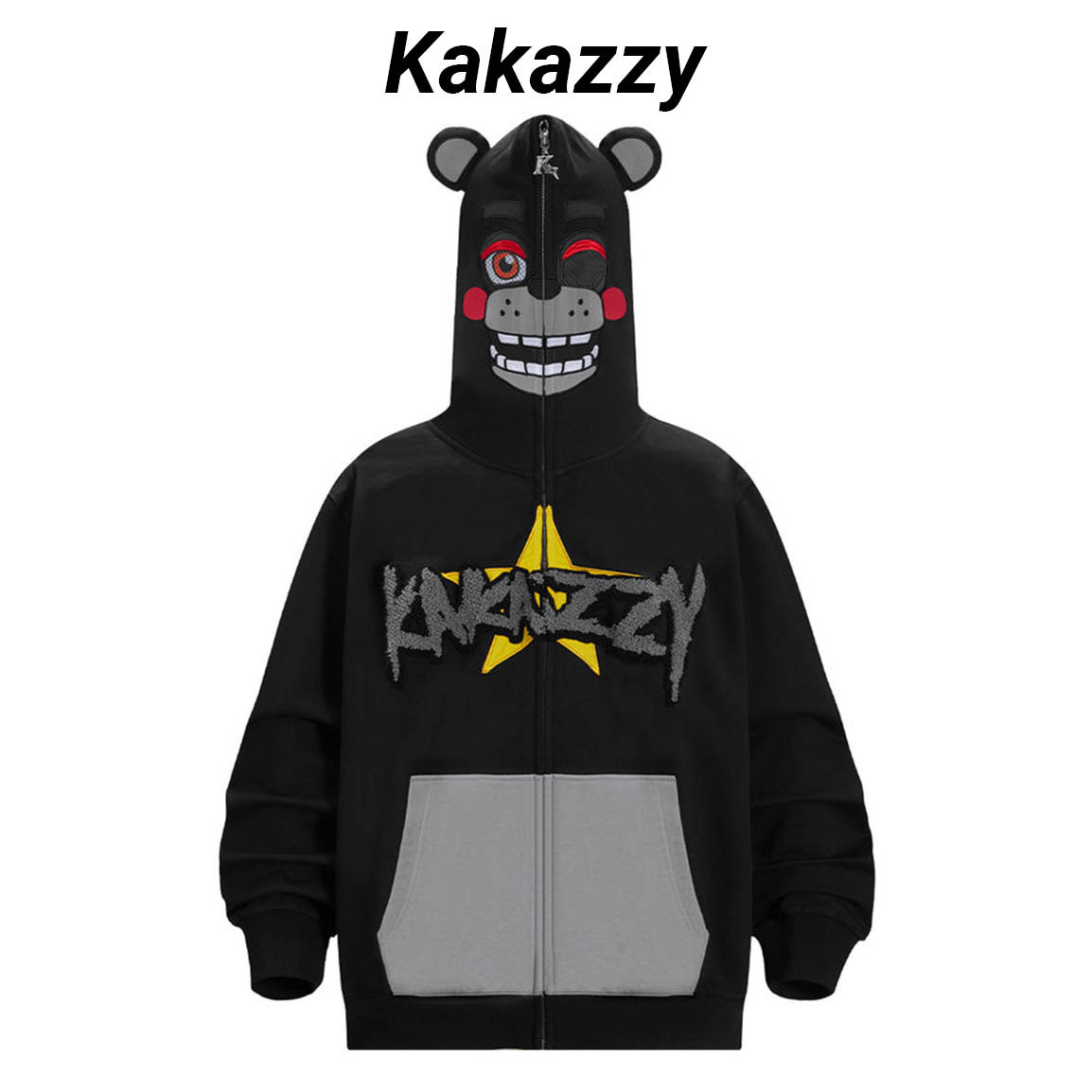 ◆Kakazzy◆Eyes Can See フード付きパーカー ブラック 送料込