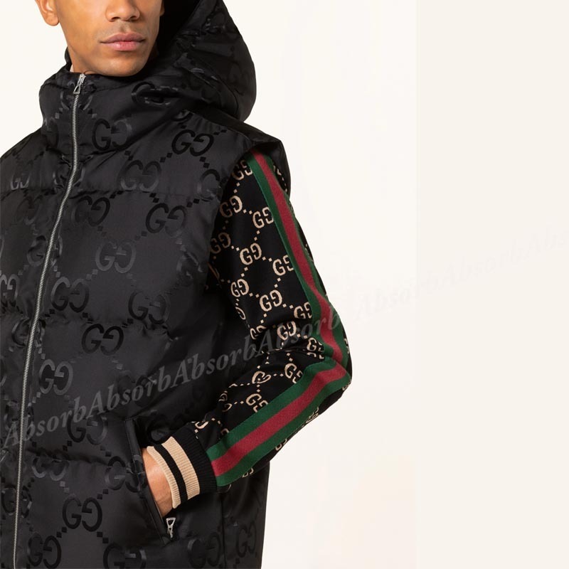 23AW NEW】GUCCI_men / JUMBO GG ダウンベスト / Black (GUCCI