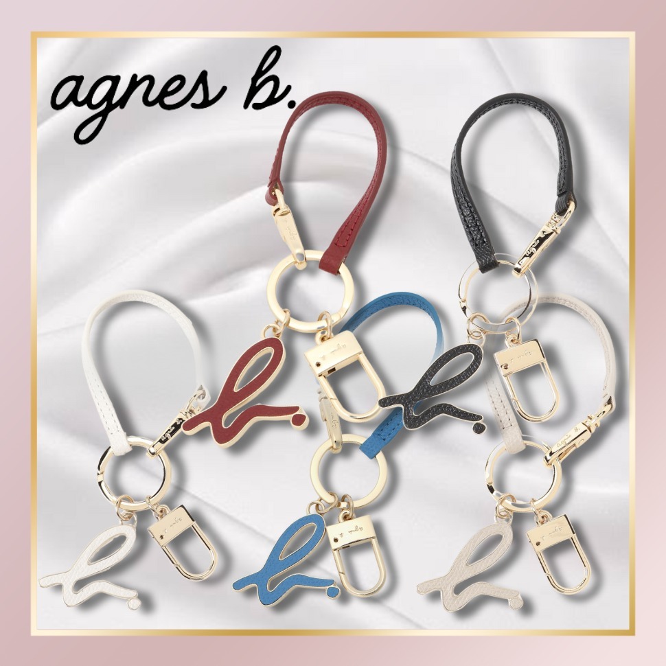【Agnes b.】キーホルダーチャーム メタル ロゴ ストラップ