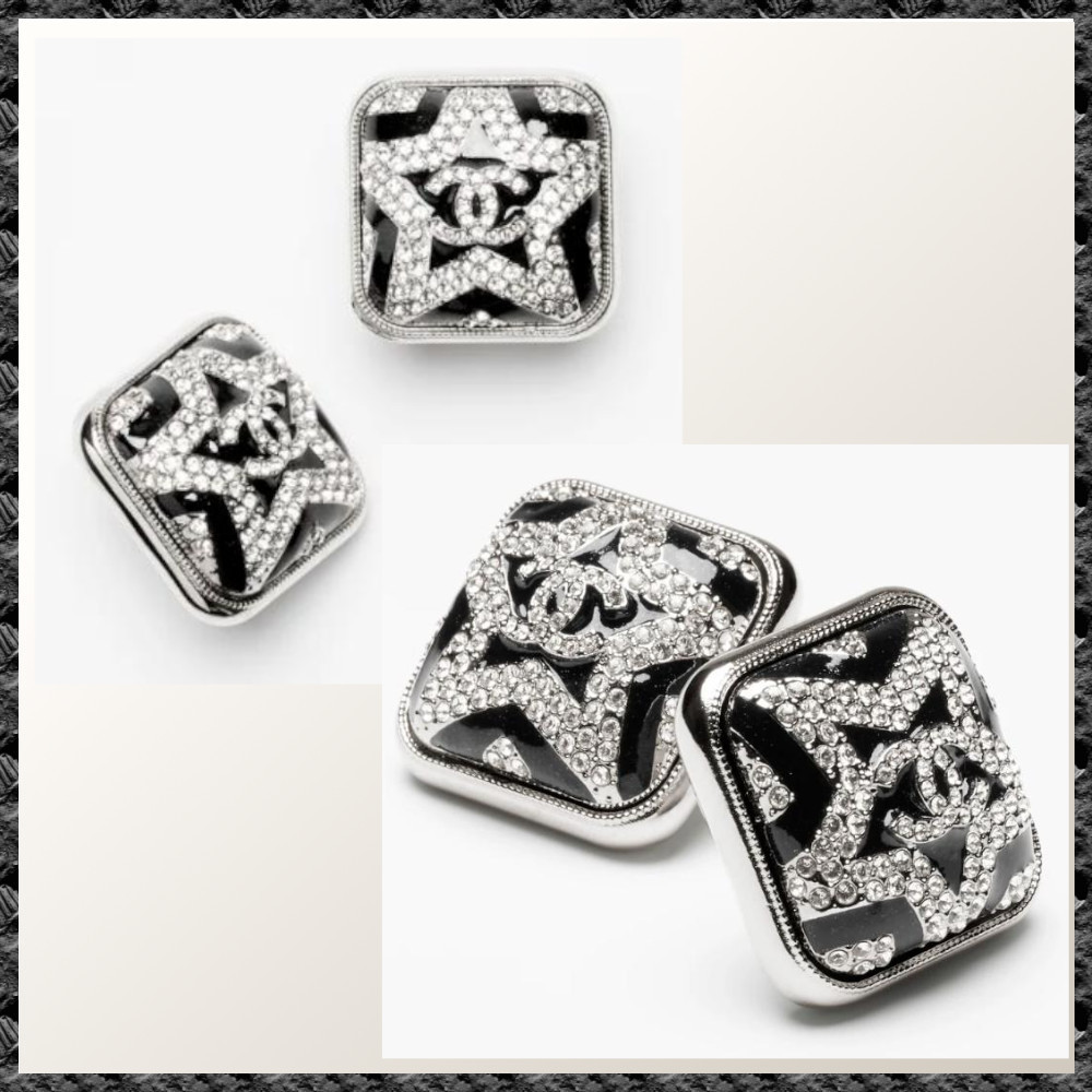 2023/24FW◇送料込【CHANEL】スタッドピアス 星ゼブラクリスタル