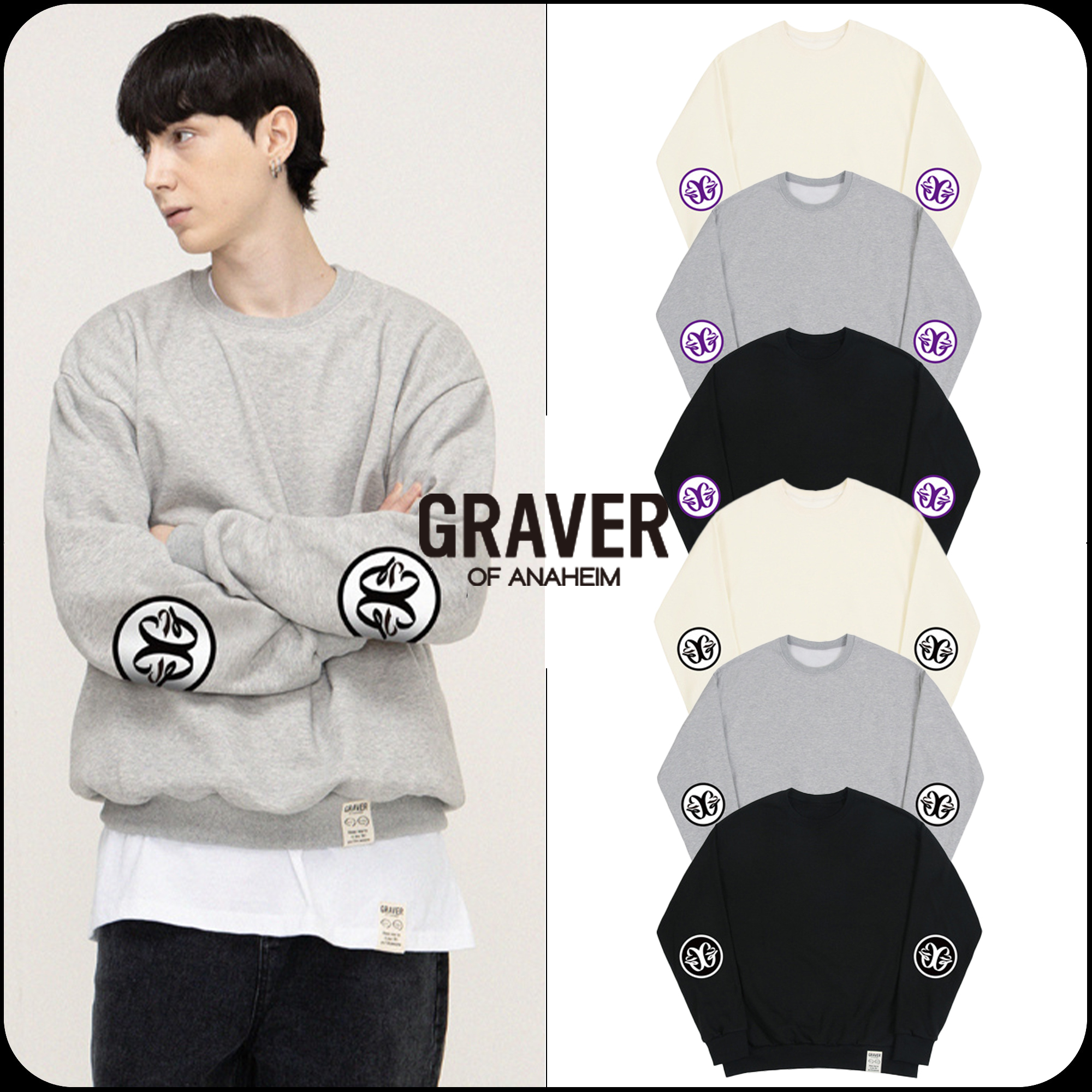 [GRAVER]★ELBOW DECO LOGO SWEATSHIRT