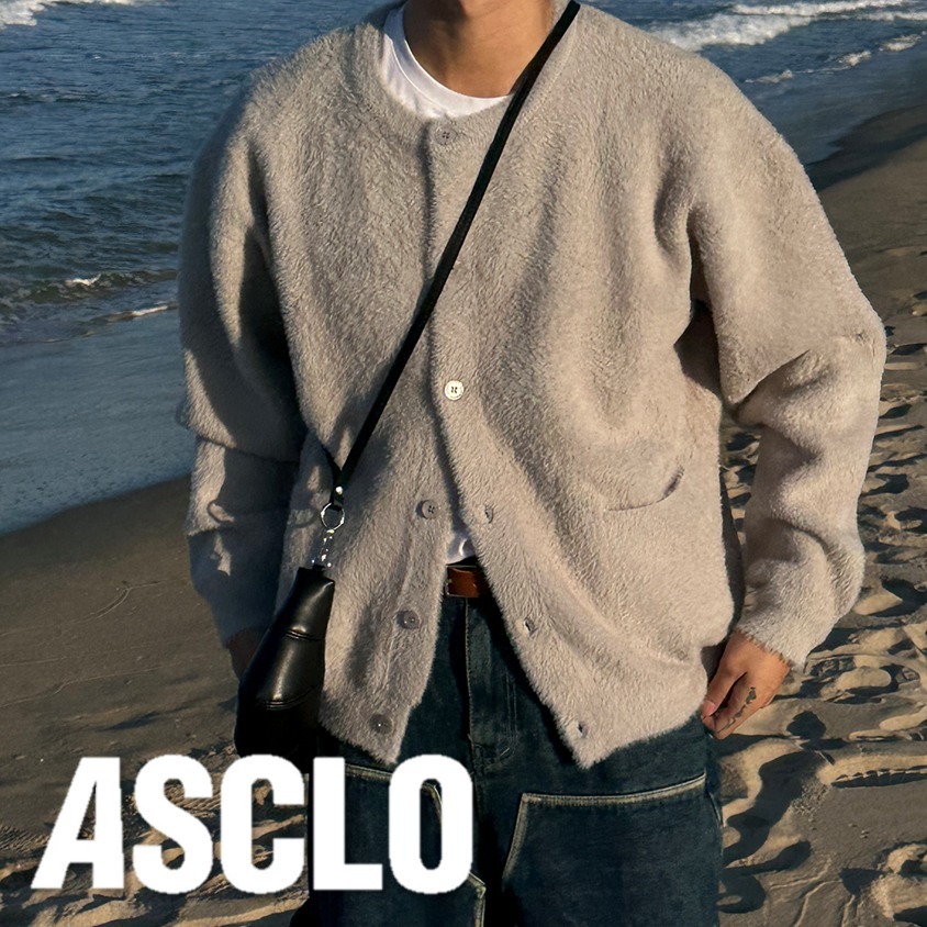 カーディガン ASCLO Mink Like Round Cardigan (5color)