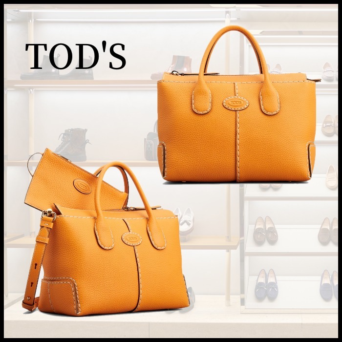 ＊TOD'S＊ディバッグ リバース レザー スモール 関税・送料込み Woman グレー トッズ Di バッグ レザー リバース ミニ