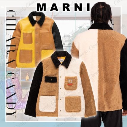 MARNI More Jackets Short Street Style Shearling Jackets