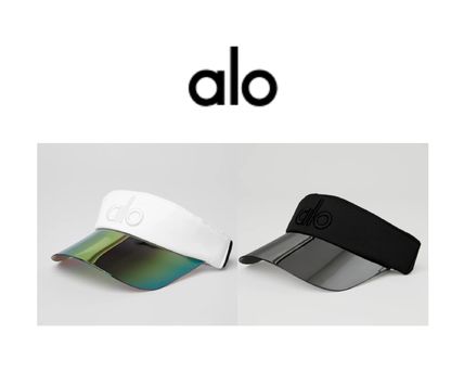 Alo Yoga 帽子 サンバイザー ロゴ アローヨガ テニス サンバイザー ALO Yoga(アロー) 帽子・その他(レディース