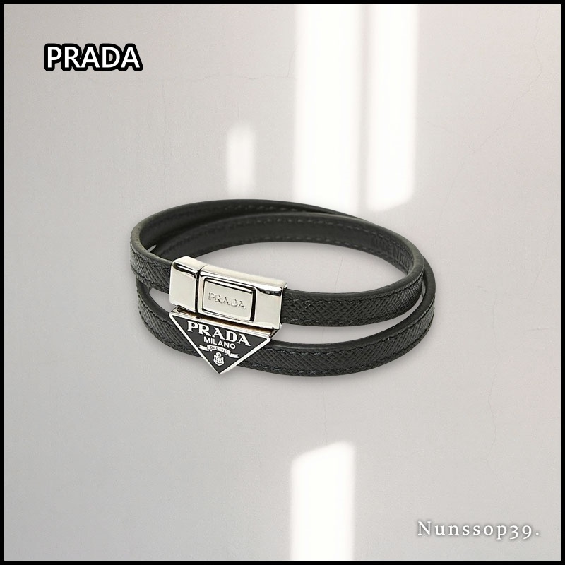 【PRADA】送料/関税込 Saffiano Leather Bracelet