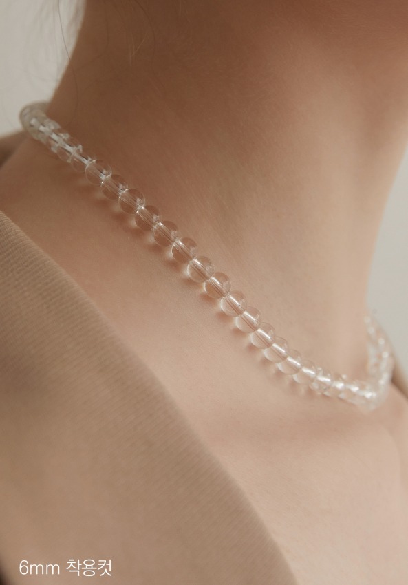 TATIANA☆[Silver925] Clear Quartz Candy Ball Necklace 6mm