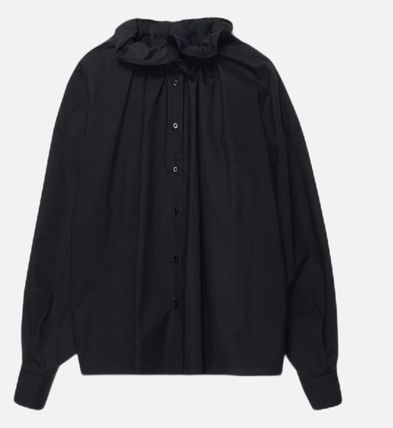 MM6 MAISON MARGIELA ブラック ギャザー ブラウス 38