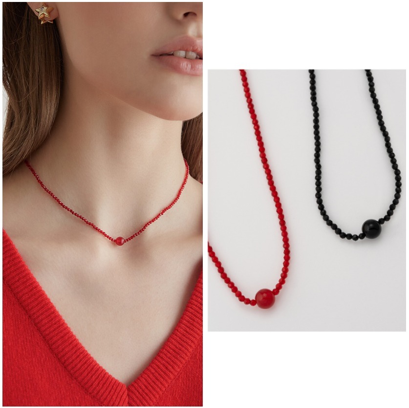 TATIANA☆[Silver925] Ball Pendant Beads Necklace