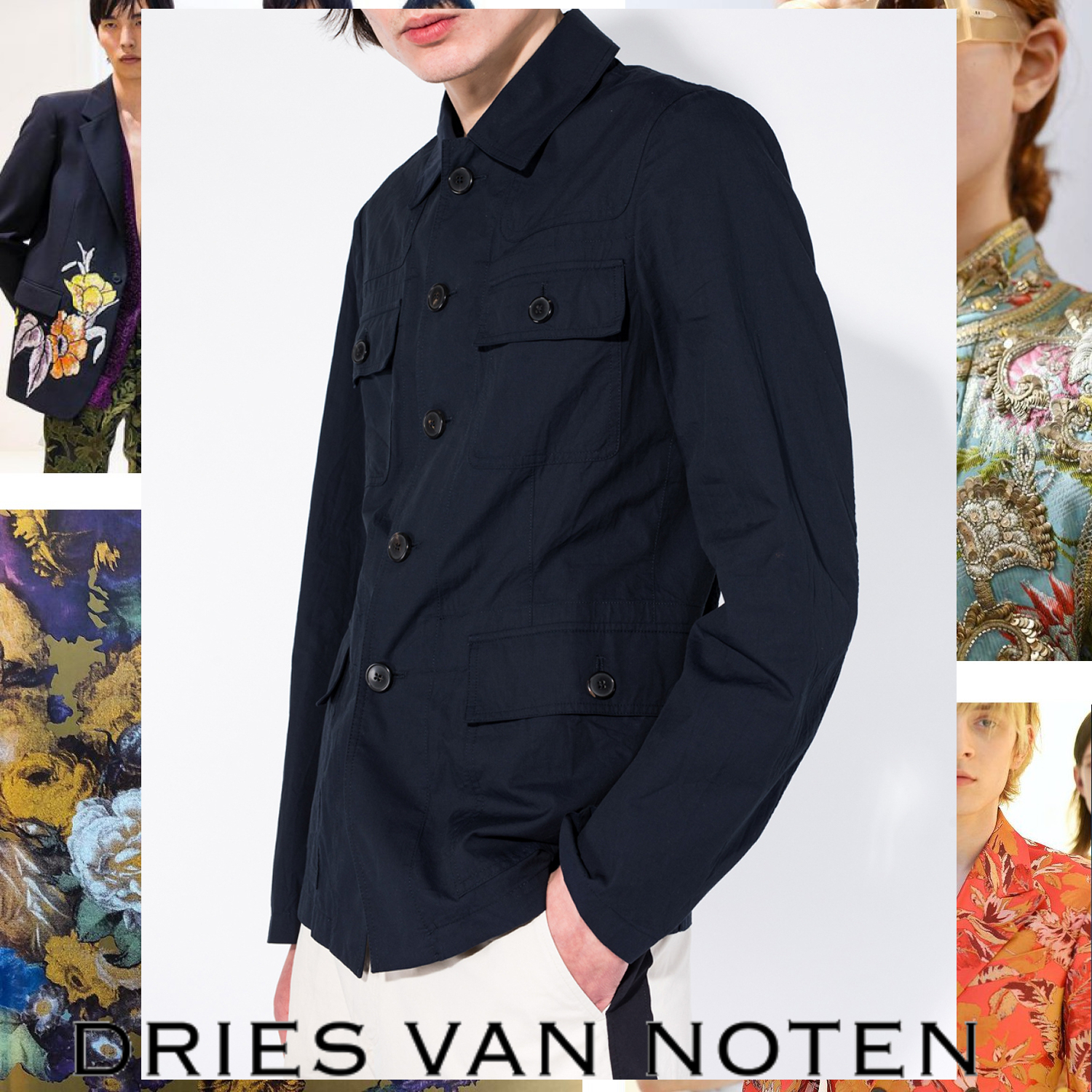DRIES VAN NOTEN ドリスヴァンノッテン ネイビーブルゾン 48