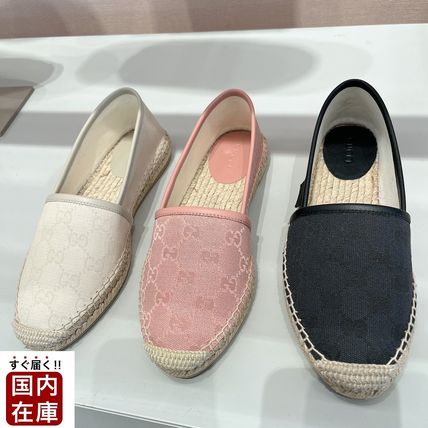 GUCCI Slip-On Casual Style Street Style Plain Elegant Style Logo Outlet